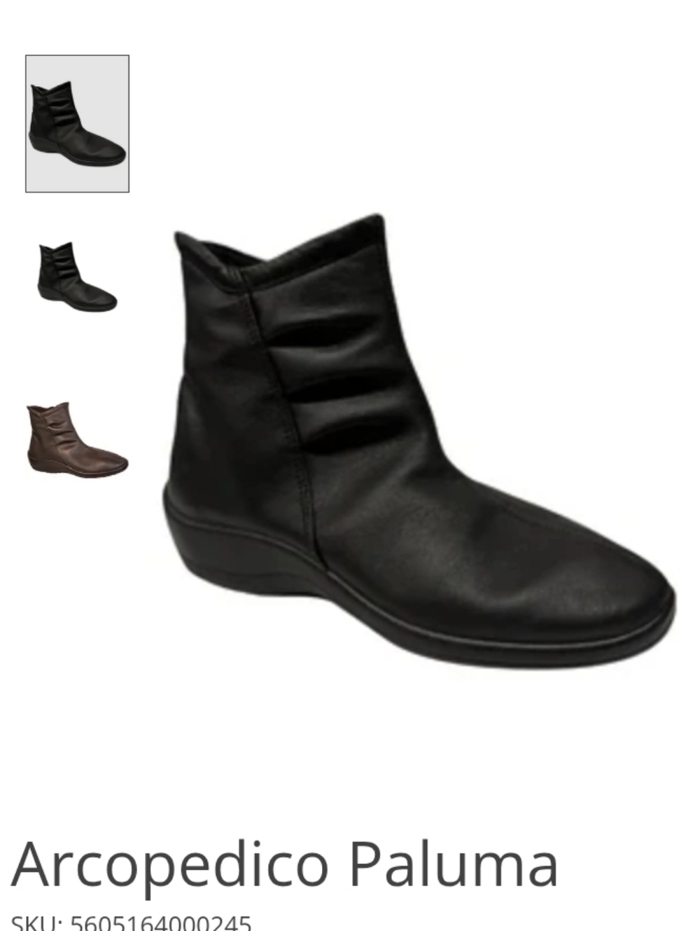 Arcopedico Black Slip-On Ankle Booties